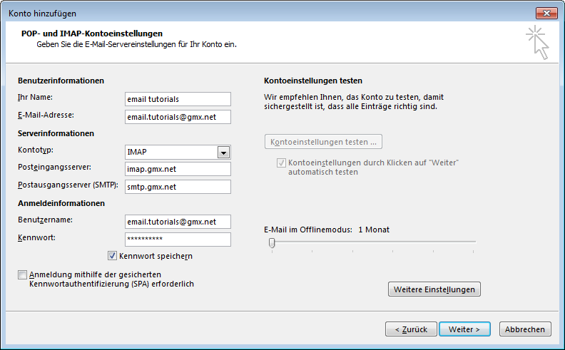 05 Outlook 2013 - Manuelle E-Mail Einrichtung - Konto hinzufuegen (1)