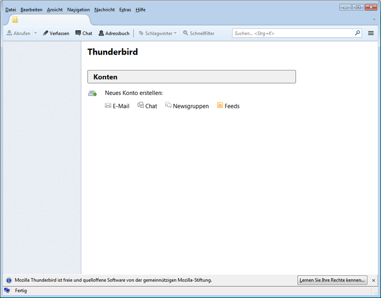 Mozilla Thunderbird Oberflaeche