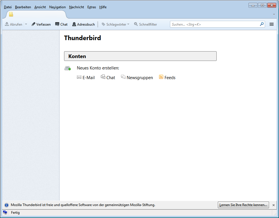 Mozilla Thunderbird Oberflaeche