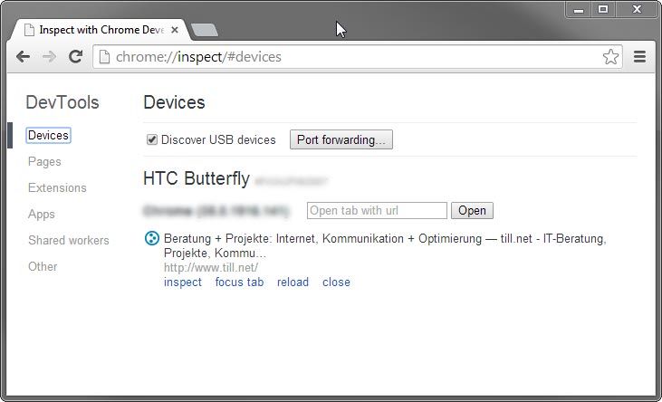 Gå tilbage Dødelig Microbe Remote Web Debugging unter Android und Chrome — Beratung + Projekte:  Internet, Kommunikation + Optimierung