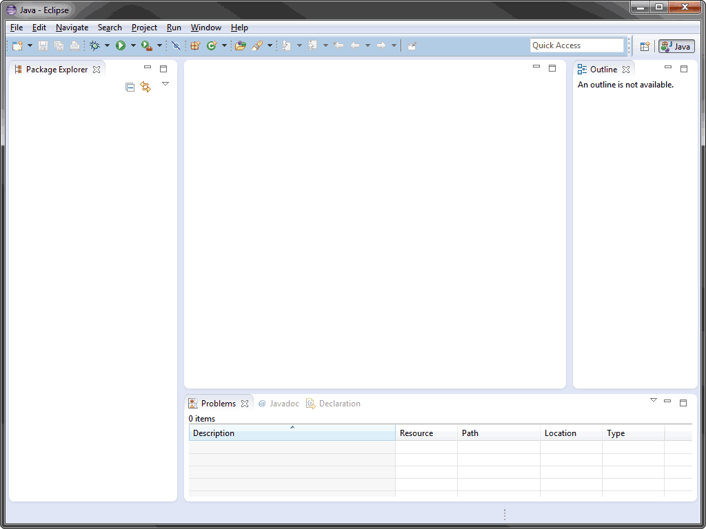 Eclipse IDE Oberflaeche